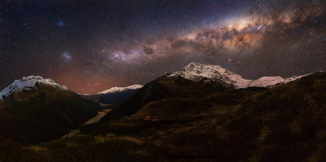 Обои картинки фото природа, горы, млечный, путь, небо, ночь, звезды