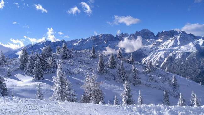 Обои картинки фото природа, горы, dolomiti, del, brenta, зима, италия, доломити-ди-брента