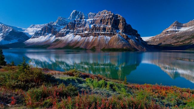Обои картинки фото природа, горы, снег, озеро