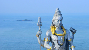 Картинка разное религия индия статуя шива океан мурудешвара
