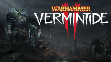 обоя warhammer,  vermintide 2, видео игры, фон, логотип