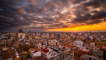 Картинка города валенсия+ испании город валенсия закат