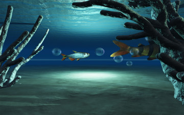 Картинка 3д графика sea undersea море