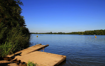 Картинка природа реки озера река мостки