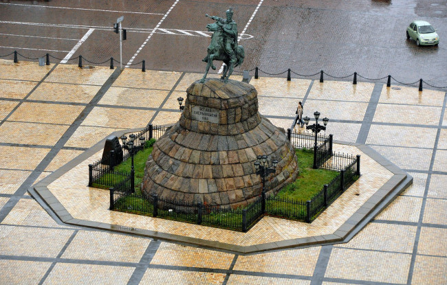 Обои картинки фото памятник, богдану, хмельницкому, города, киев, украина, площадь