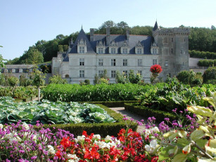 Картинка замок villandry франция города дворцы замки крепости цветы клумбы