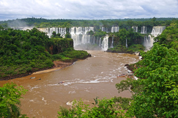 Картинка бразилия водопад iguazu природа водопады