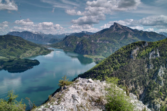 Картинка пейзаж природа реки озера озеро горы облока