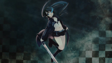 Картинка аниме black rock shooter девушка