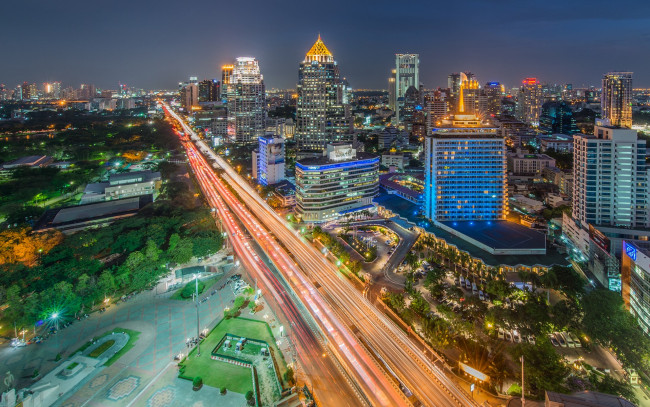 Обои картинки фото города, бангкок, таиланд, hdr, огни