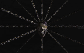 Картинка 3д+графика horror+ ужас цепи череп