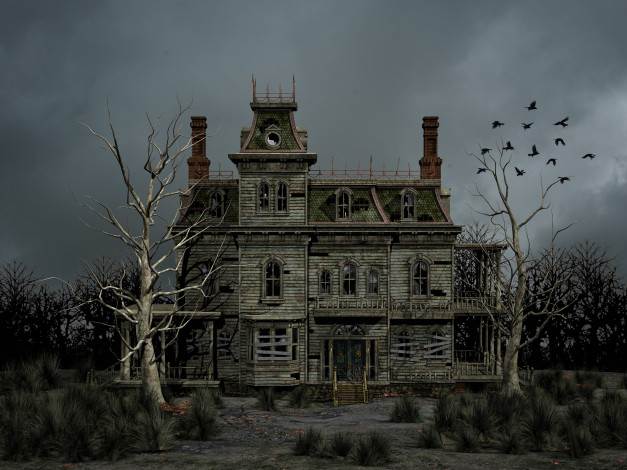 Обои картинки фото 3д графика, realism , реализм, дерево, дом
