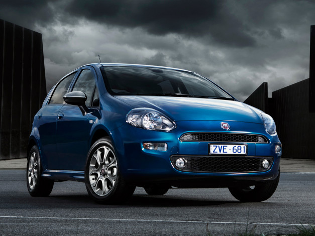 Обои картинки фото автомобили, fiat, punto, au-spec, 199, 2013, синий