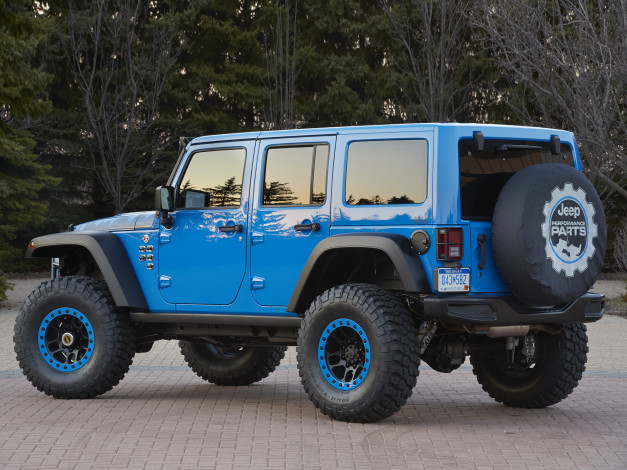 Обои картинки фото автомобили, jeep, wrangler, jk, concept, performance, maximum, 2014, синий