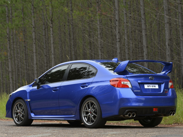 Обои картинки фото автомобили, subaru, 2014, sti, wrx, синий