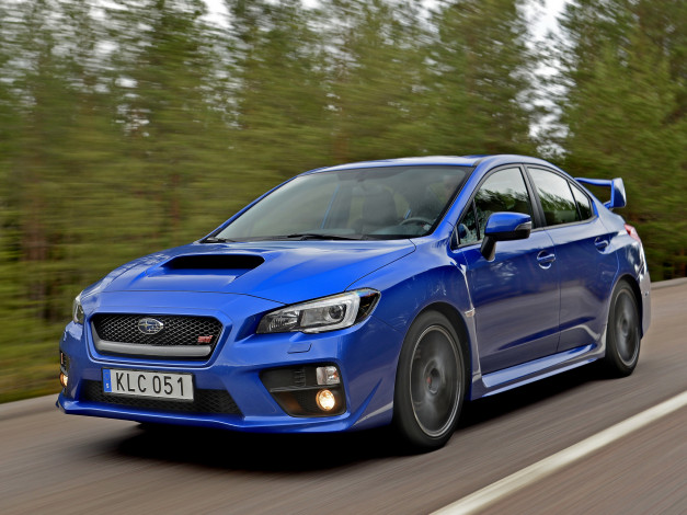 Обои картинки фото автомобили, subaru, sti, wrx, синий, 2014