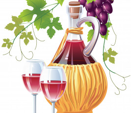 Картинка векторная+графика еда+ food бокал вино виноград