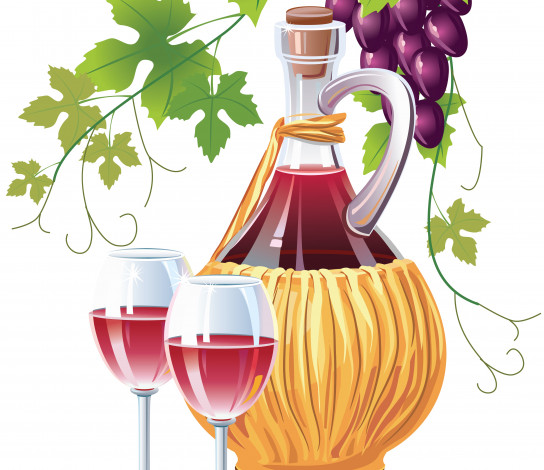 Обои картинки фото векторная графика, еда , food, бокал, вино, виноград