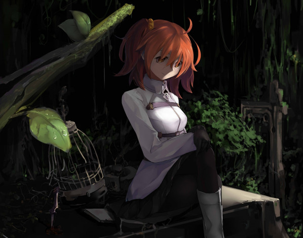 Обои картинки фото аниме, unknown,  другое, лес, девочка