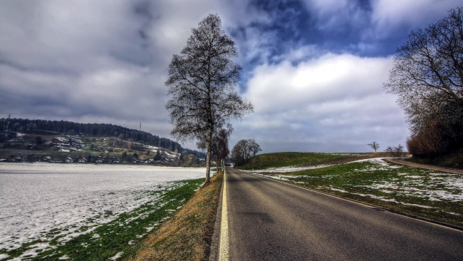Обои картинки фото природа, дороги, шоссе, зима