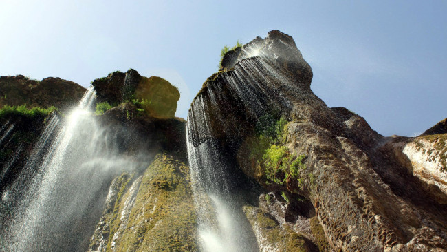 Обои картинки фото природа, водопады, скалы, поток