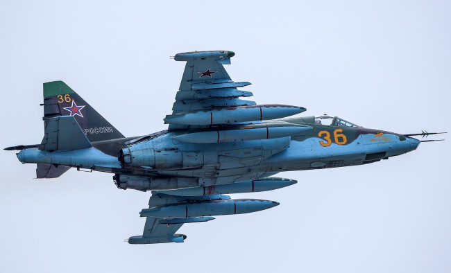Обои картинки фото su-25sm, авиация, 3д, рисованые, v-graphic, штурмовик