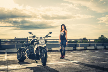 Картинка мотоциклы мото+с+девушкой девушки