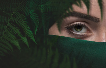 Картинка разное глаза зеленый девушка глаз папоротник бровь