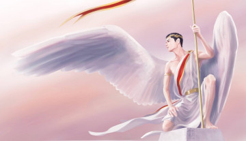 Картинка фэнтези ангелы ангел крылья тога флаг