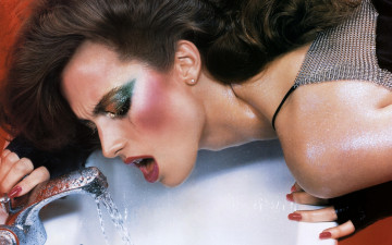 Картинка jessica+miller девушки лицо макияж кран вода