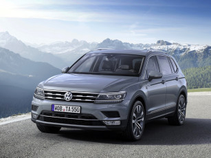 обоя автомобили, volkswagen, серый, площадка, горы