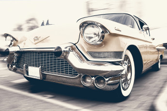 обоя ретро авто, автомобили, cadillac, ретро, улица, красивый