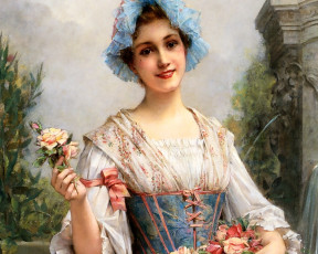 Картинка леон францоис комерре цветочница рисованные lеon francois comerre корсет