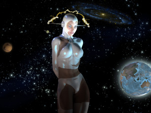 Картинка 3д графика fantasy фантазия планеты звезды