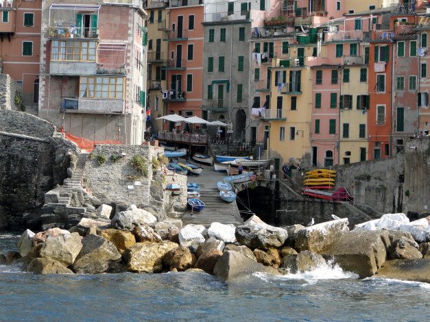 Обои картинки фото города, амальфийское, лигурийское, побережье, италия, riomaggiore