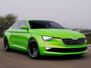 Картинка автомобили skoda зеленый concept visionc