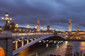 Картинка париж города париж+ франция мост александра iii сена