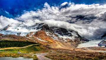 Картинка природа горы дорога облака