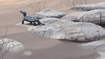 Картинка рисованное животные +доисторические черепаха