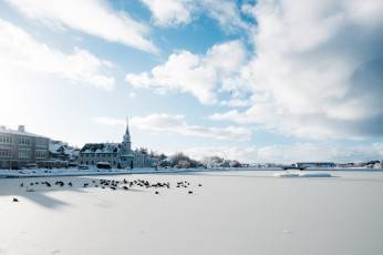 Картинка города рейкьявик+ исландия рейкьявик reykjavik зима
