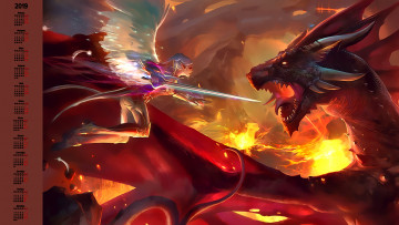Картинка календари видеоигры оружие крылья женщина дракон
