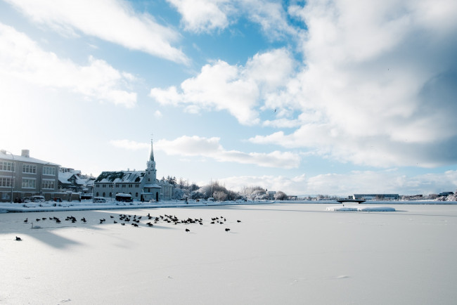 Обои картинки фото города, рейкьявик , исландия, рейкьявик, reykjavik, зима