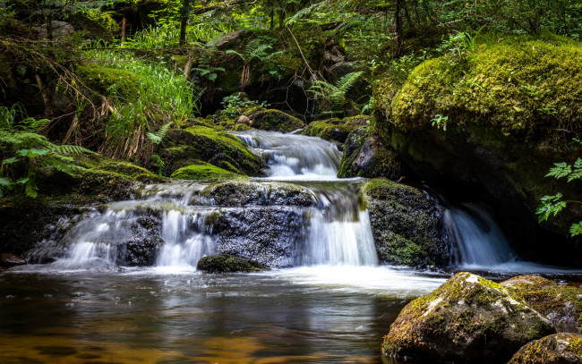 Обои картинки фото природа, водопады, поток, водопад, вода