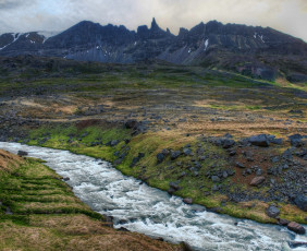 Картинка природа реки озера iceland исландия река горы камни