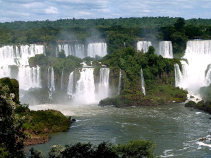 обоя водопад, фос, ду, игуасу, бразилия, природа, водопады, каскад