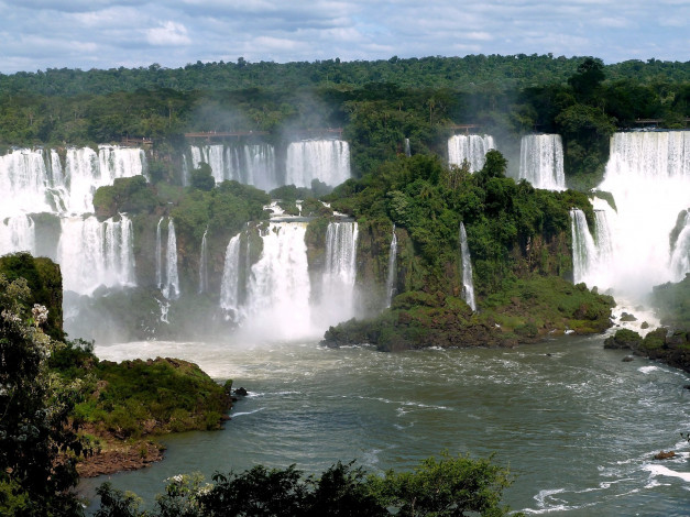Обои картинки фото водопад, фос, ду, игуасу, бразилия, природа, водопады, каскад