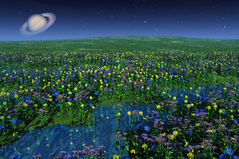 Картинка 3д графика nature landscape природа цветы планета