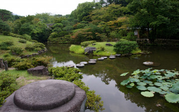 Картинка isuien garden nara japan природа парк