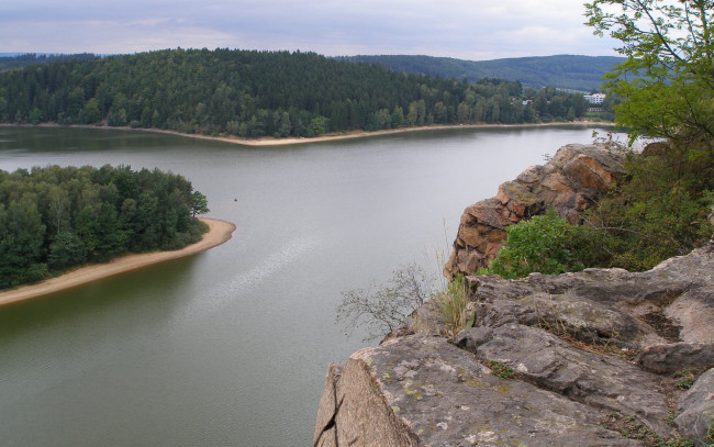 Обои картинки фото природа, реки, озера, река, остров, деревья, скалы