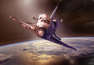 Картинка космос космические+корабли +космические+станции транспортный многоразовый дискавери шаттл наса земля корабль космический